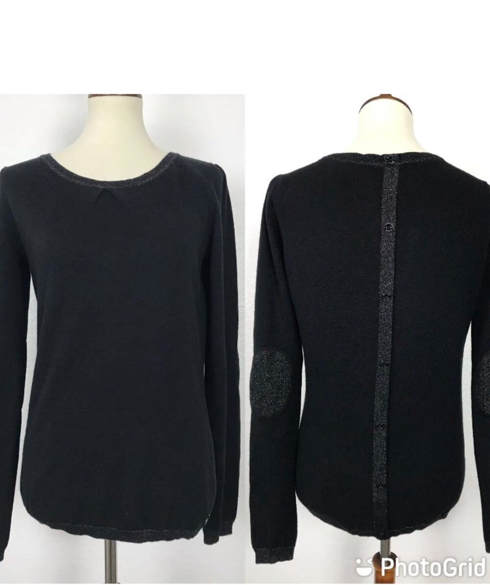 Maison Scotch Elbow Patches Pullover Sweater
